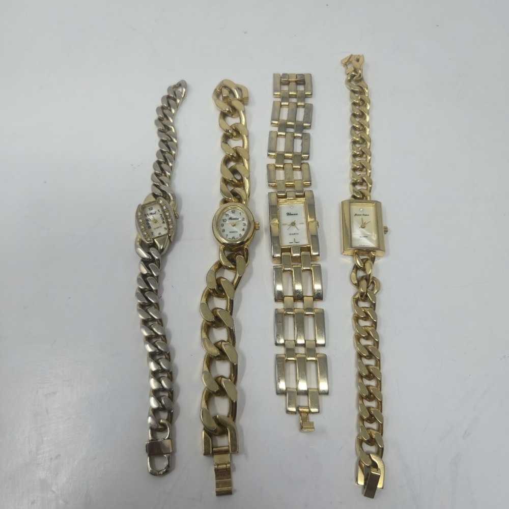 Lot of 4 Vintage Y2K Womens Gold Tone Quartz Watches NEED BATTERIES